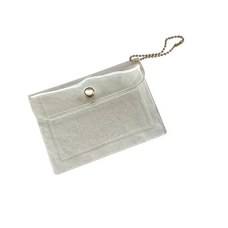 Keychain pendant pvc transparent card holder purses mini wallets for girls women ladies