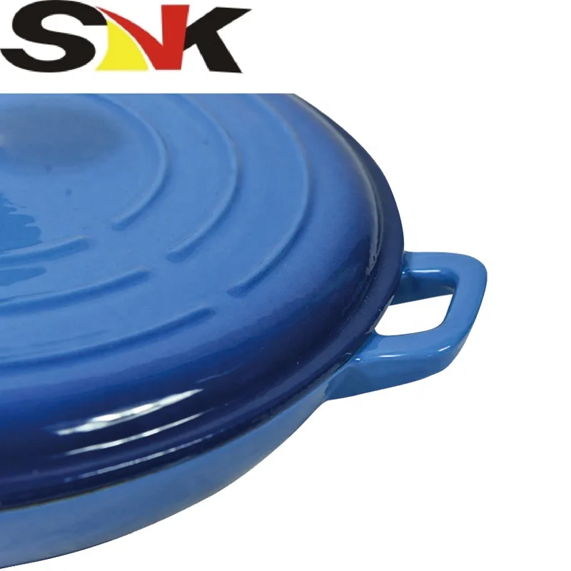 Enameled Signature Cast Iron Casserole Seafood and Mussel Pot High Quality with Lid and Dual Handles