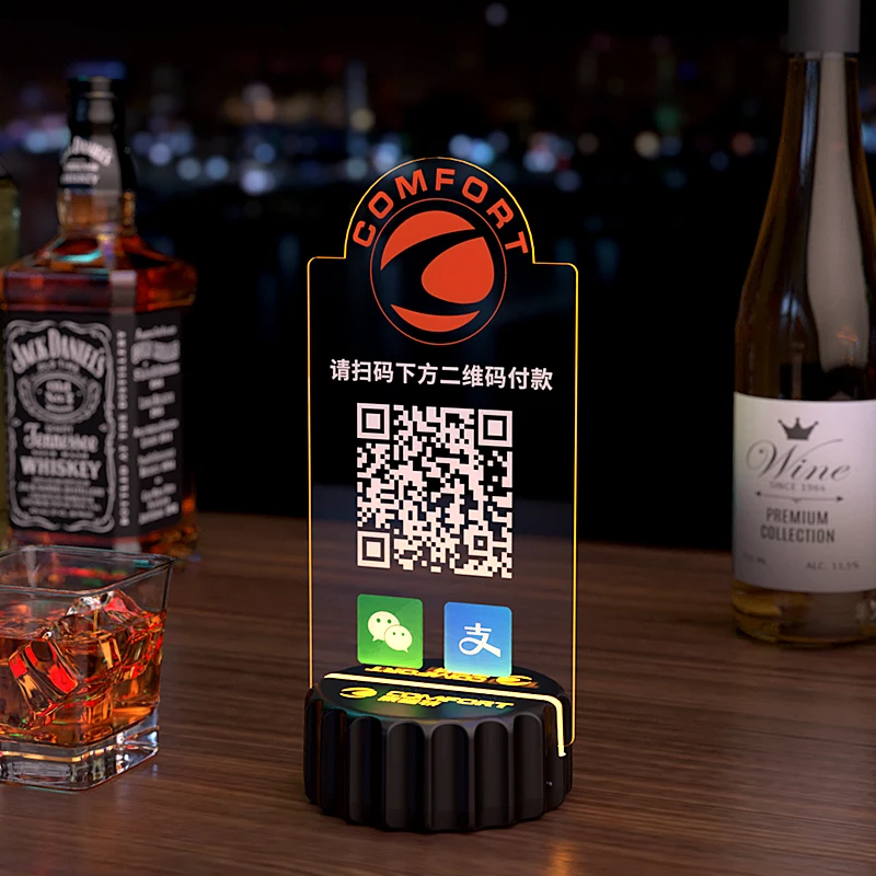 Лучшая пластиковая подсвечиваемая светодиодная подставка для меню напитков