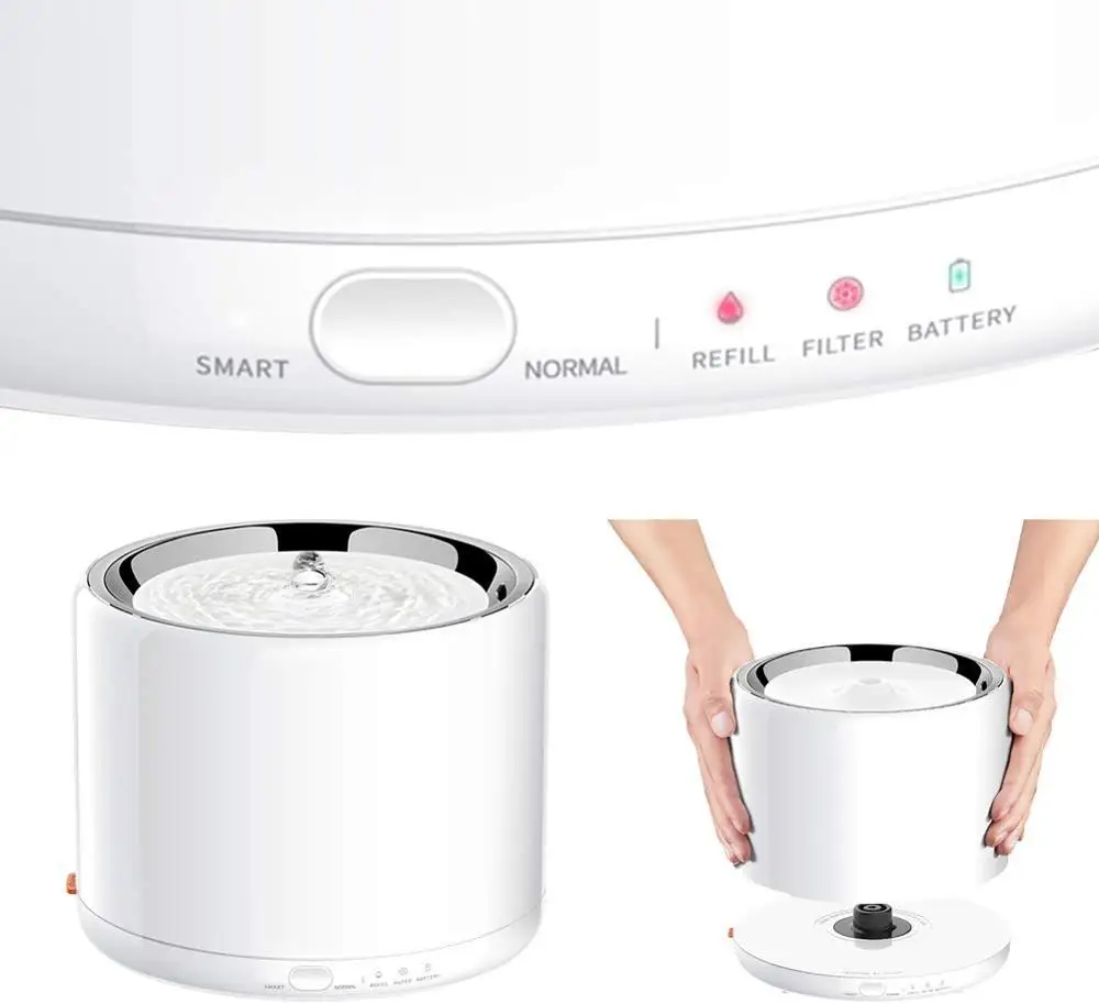 
PETKIT Battery Operated Smart Automatic Pet Cat Water Fountain with 304 Stainless Steel Bowl and tray 