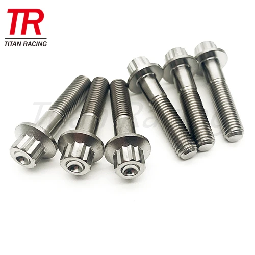 Customized m7x32 wheel bolt Gr5 titanium alloy split rim wheel hub 12 point flange bolt