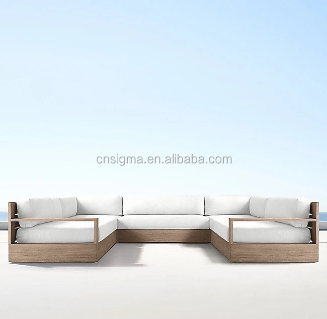 outdoor furniture teak classic U-sofa sectional teak patio sofa teak outdoor sectional sofa