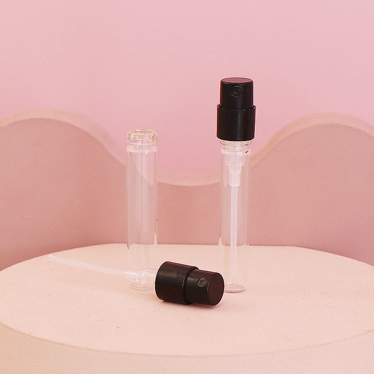 1ml 1.8ml 3ml 5ml perfume vials 2ml Sample Glass Bottle With Plastic Spray Pump Mini Tester Bottles