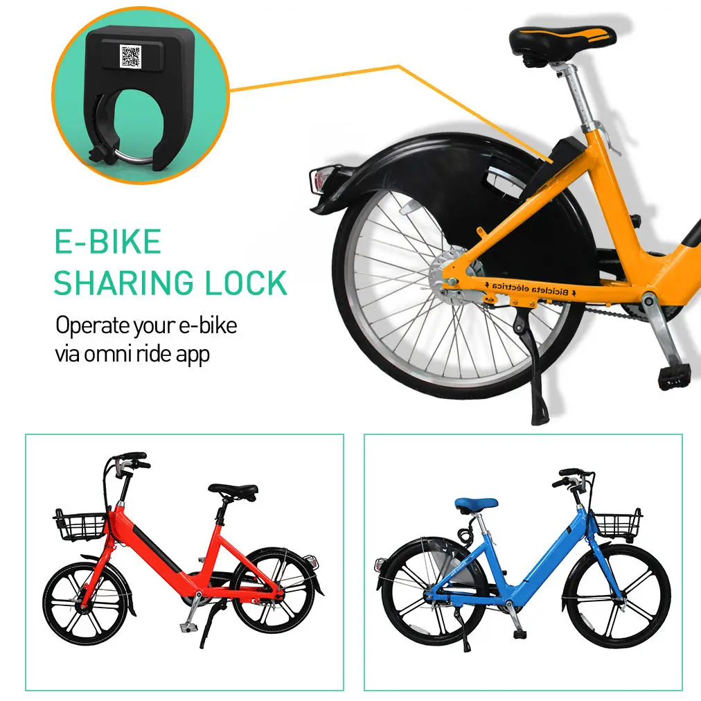 Omni Cloud Platform Locking System Long Standby Aluminum Alloy Sharing Smart Bike Lock For Rent