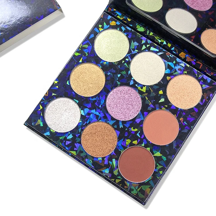 High Quality Shimmer Pressed Powder Private Label Cardboard Highlighter Palette
