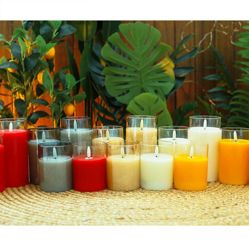 Wholesale Color Changing Light Rechargeable Led Flameless Flickering Flame Wax Artificial Smokeless Candles With Remote Control