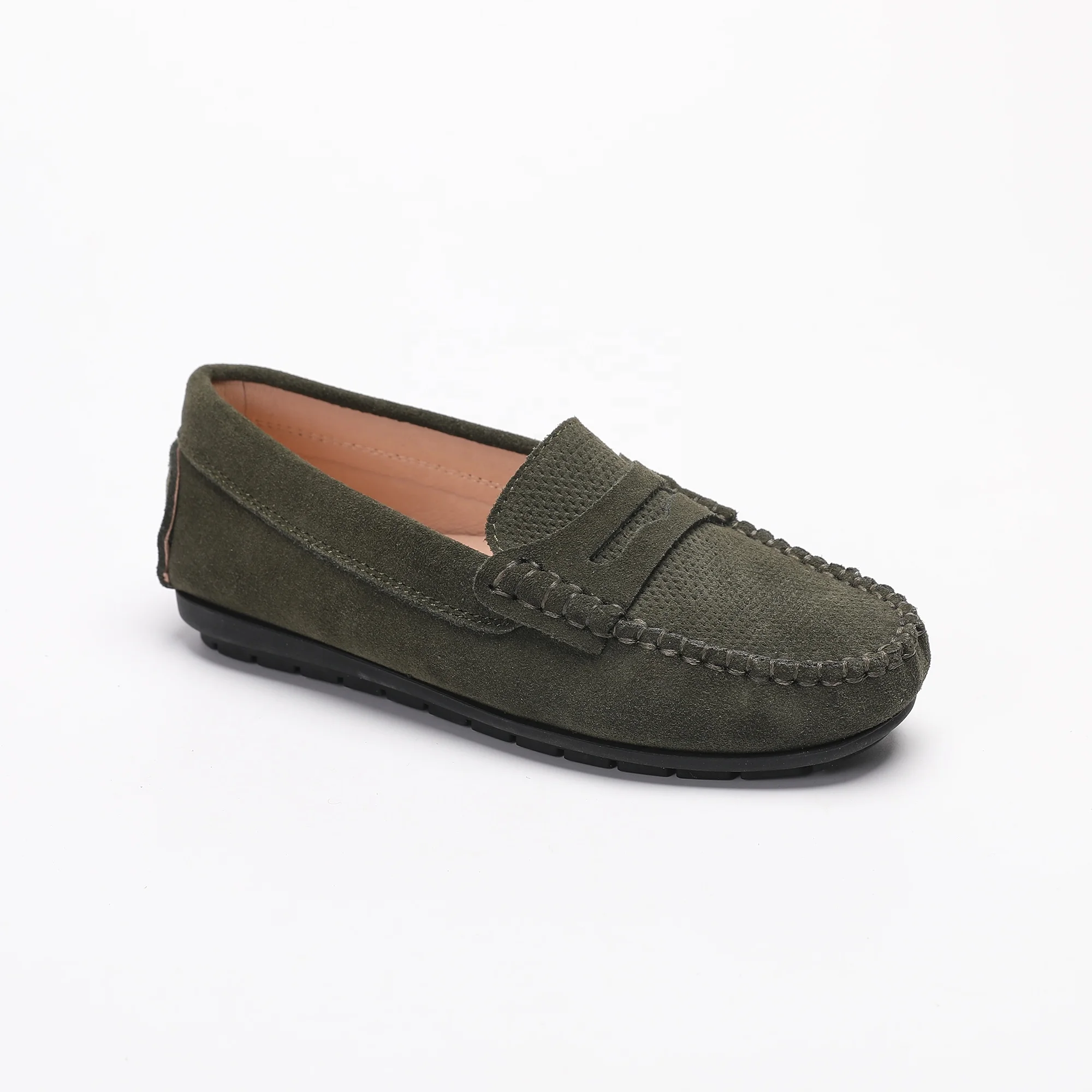 High Quality Smooth Leather Handmade Stitching Men Slip On Casual Driving Shoes Penny Moccasins Loafers for Kids