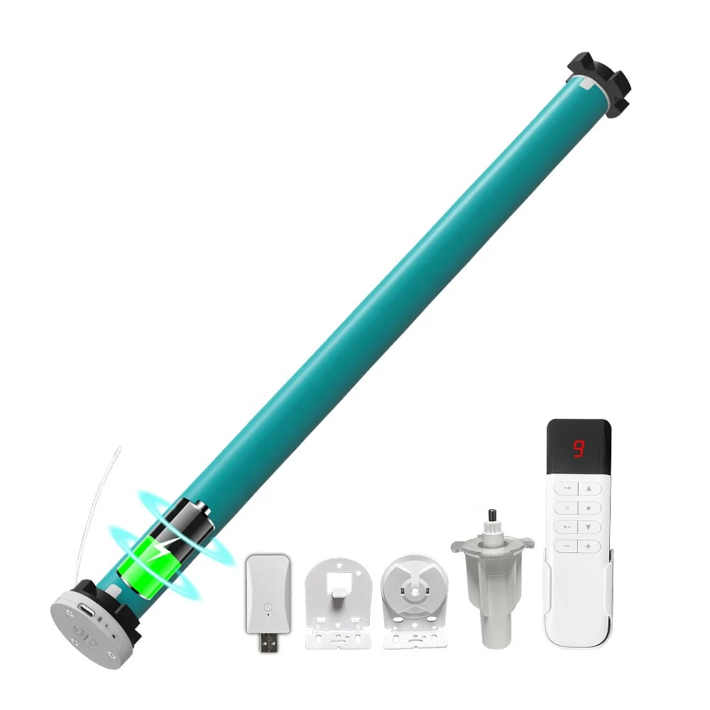 SZMYQ Tuya 0.8Nm ZigBee Rechargeable Lithium Battery Powered  Smart Blinds Motorized Shades  Roller Blind System