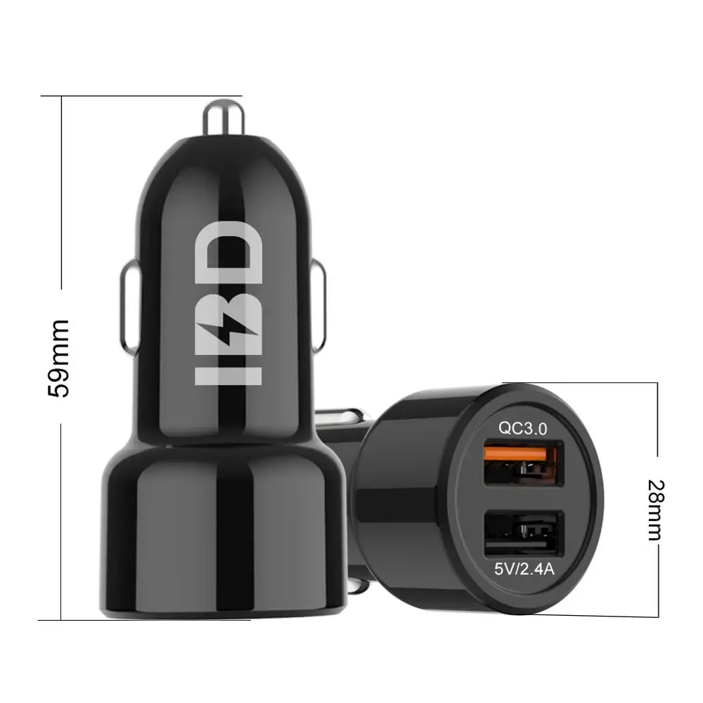 
Hot Selling Ibd Brand Fast Charging Quick Charge 3.0 Car Charger <span style=