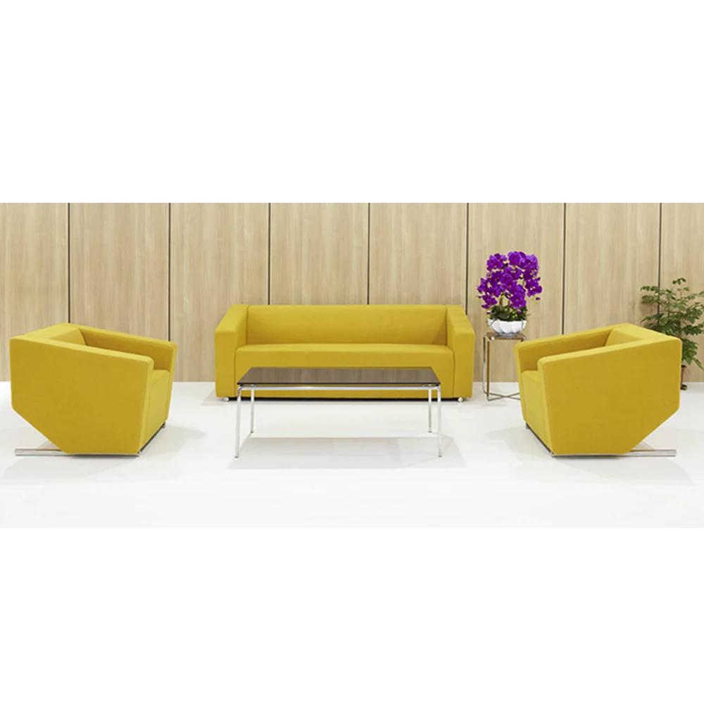 Factory directly sell modern office furniture custom made products  office fabric sofa set design comfortable waiting room