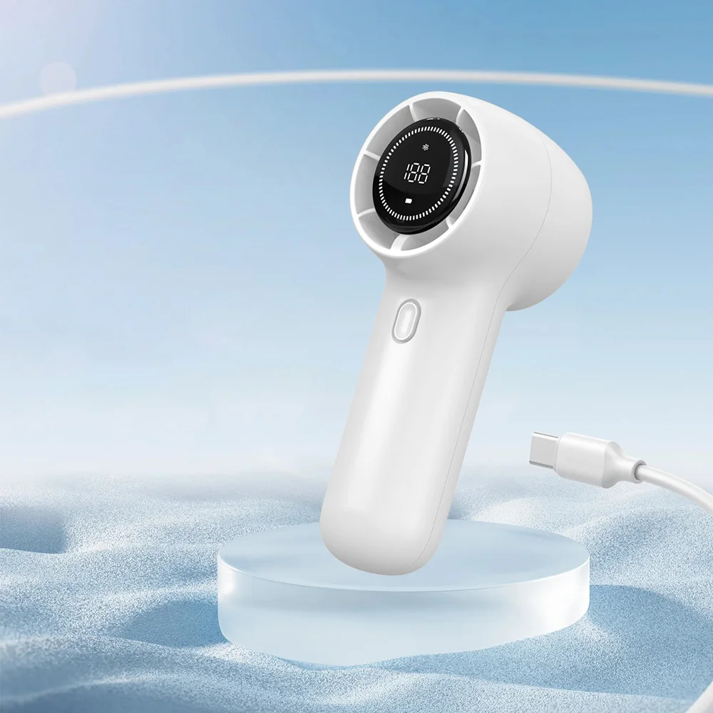 Portable 100 Gears High Speed Electric Turbo Mini Fan USB Rechargeable Air Cooling Handheld Fan With LED Display Hand Fan