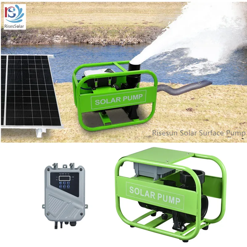 Rrisesun AC DC 2200 Вт 3 л.с. большой поток высокая поверхность водяной насос с солнечной батареей для орошения