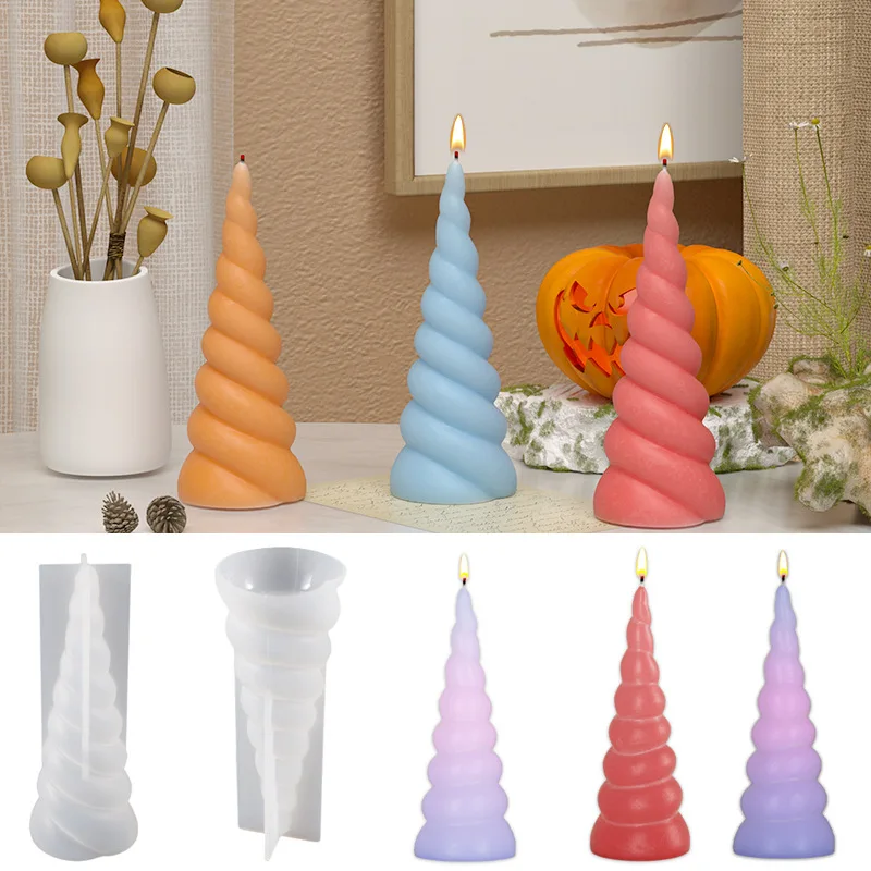 Christmas Unicorn Horn Candle Silicone Mold DIY Mold Jewelry Animal Horn Plaster Mold Home Decor