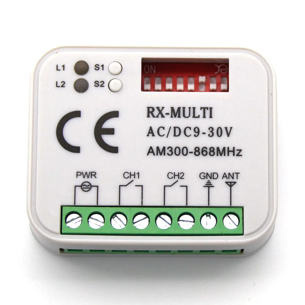 RX MULTI 300-900MHZ AC DC 9-30V Receiver Suits BENINCA BERNER HORMANN MARANTEC SOMMER 868MHz Remote Control 433MHz 330MHz 315MHz