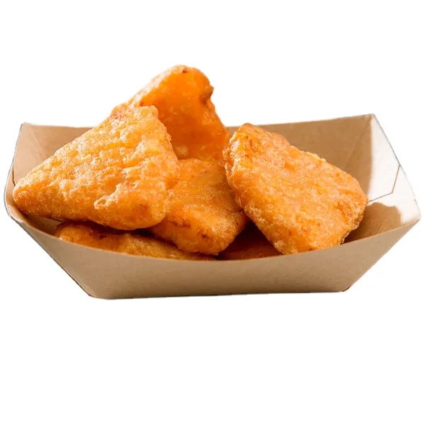 Food Boat Tray Brown Cardboard for Meat Serving Baking Cookie Food Ice Cream Churro Hotdog Paper Kraft Food Box Cupcake Boxes