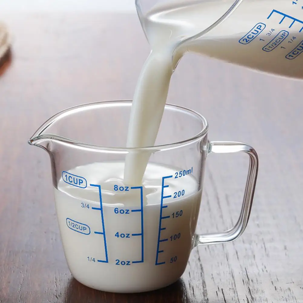  250ml Heat-resisting Glass Measuring Cup Milk Scale Microwave Measure Jug