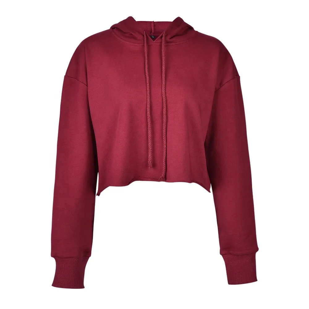 new high quality crop top Custom hoodie pullover, Women fitness Sportswear,gym,long sleeve crop top hoodie