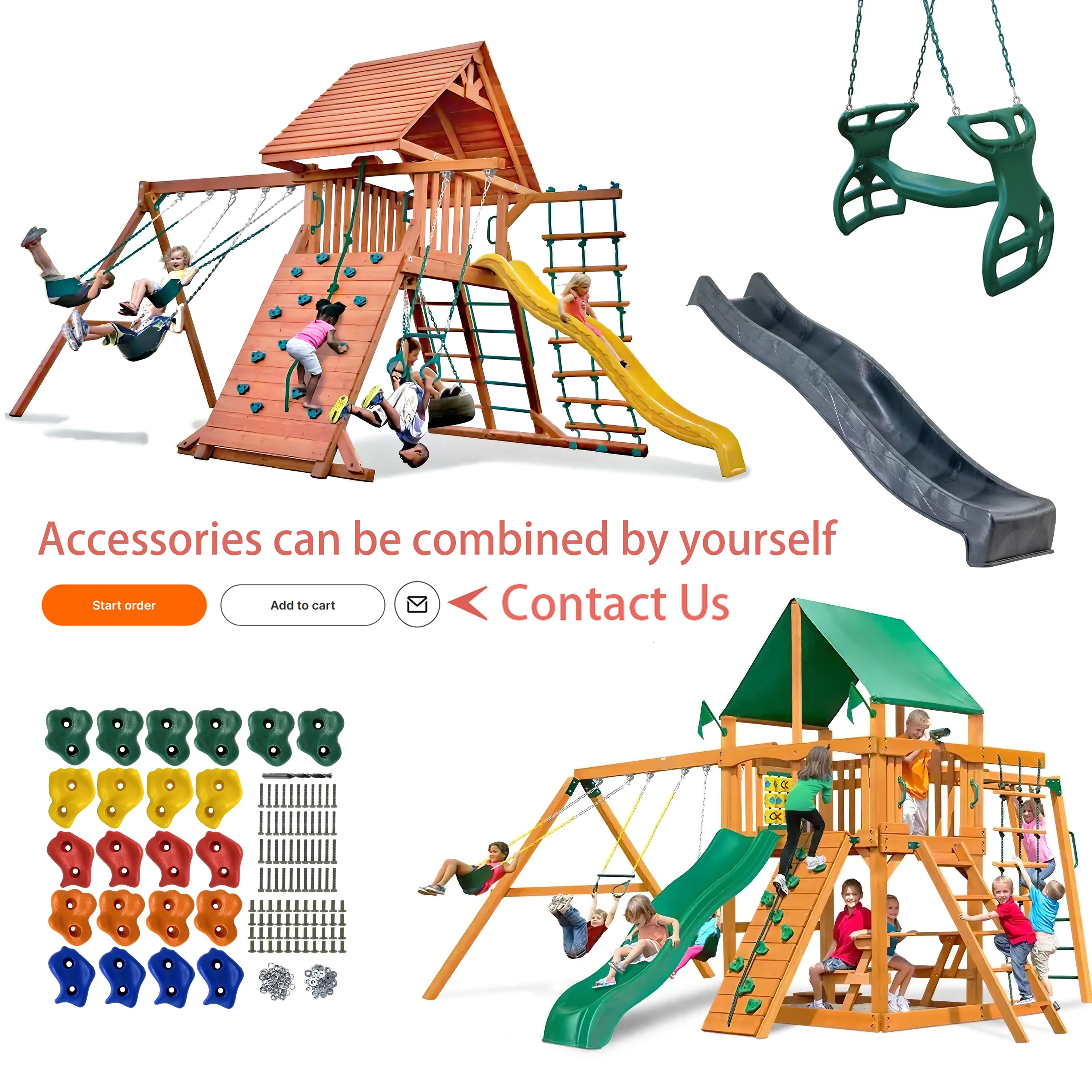 Plastic Blow Molding Toy Swing Sets accessories Dual Rider Glider Swing Double Rider for Indoor Outdoor Playground Garden School