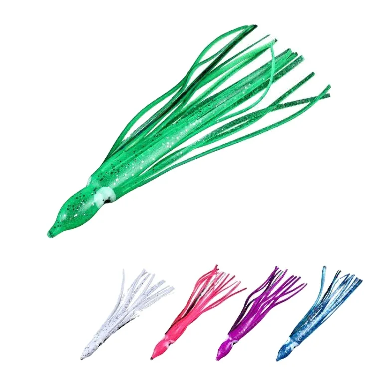 Isca Artificial Luminous Squid Skirts Fishing Lure Octopus Glow Plastic Soft Bait 5-18cm Fishing Tackle 20 Colors Trolling Lure