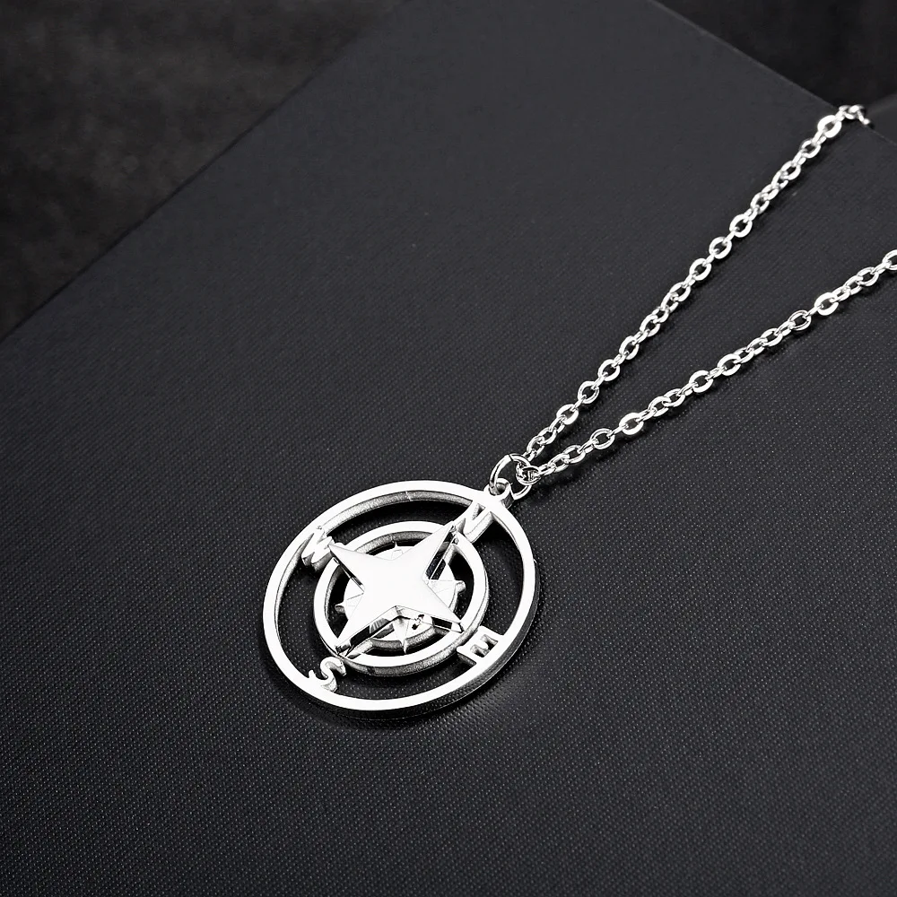 High Quality Stainless Steel Gold Plated Digital Compass Necklace Orientation Necklace For Women Men