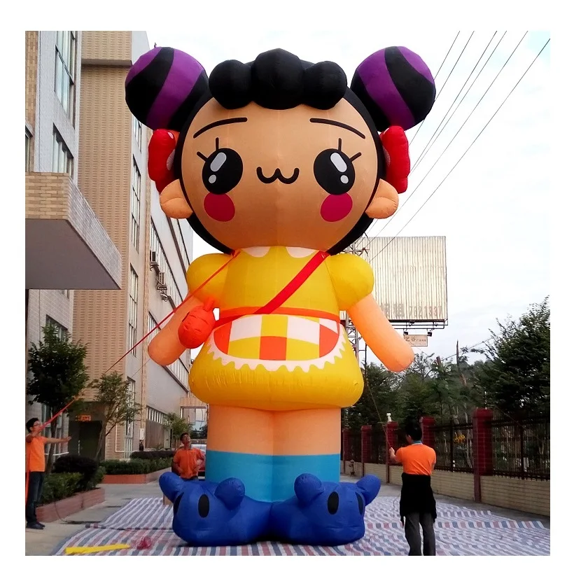 outdoor Customized Mascot Giant Inflatable Girl Cartoon Advertising Inflatables