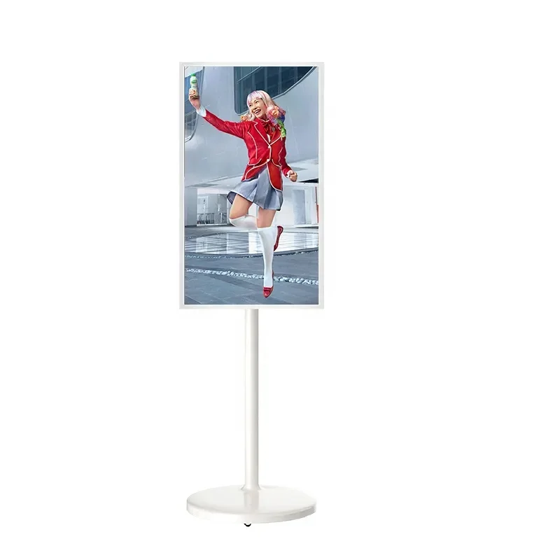 CSJ 5H/9H Long Battery Life 21.5 24 27 32 inch Android Smart Interactive Touch Screen Mobile Wireless Portable TV on wheels