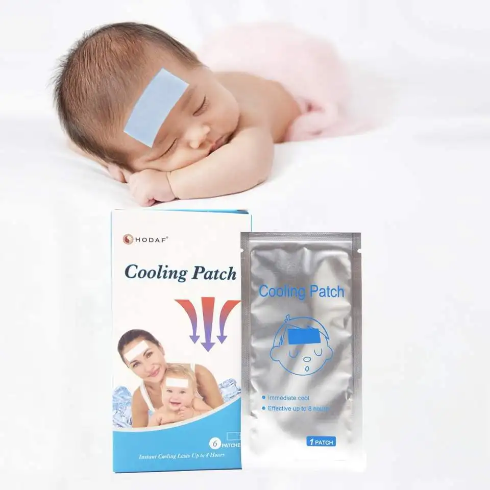2024 Hodaf Wholesale Headache Pads for Fever Discomfort Kids Ice Cooling Gel Patch Hydrogel FeverCool Patch
