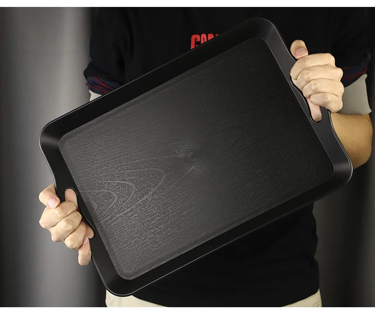 Recommended Reasonable Price Durable Food Service Black Wooden Tray