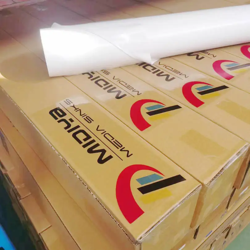 Eco-Solvent Printed PVC Vinyl Roll Outdoor Waterproof Self-Adhesive Permanent Removable Glossy/Matte White Glue Poster Materials