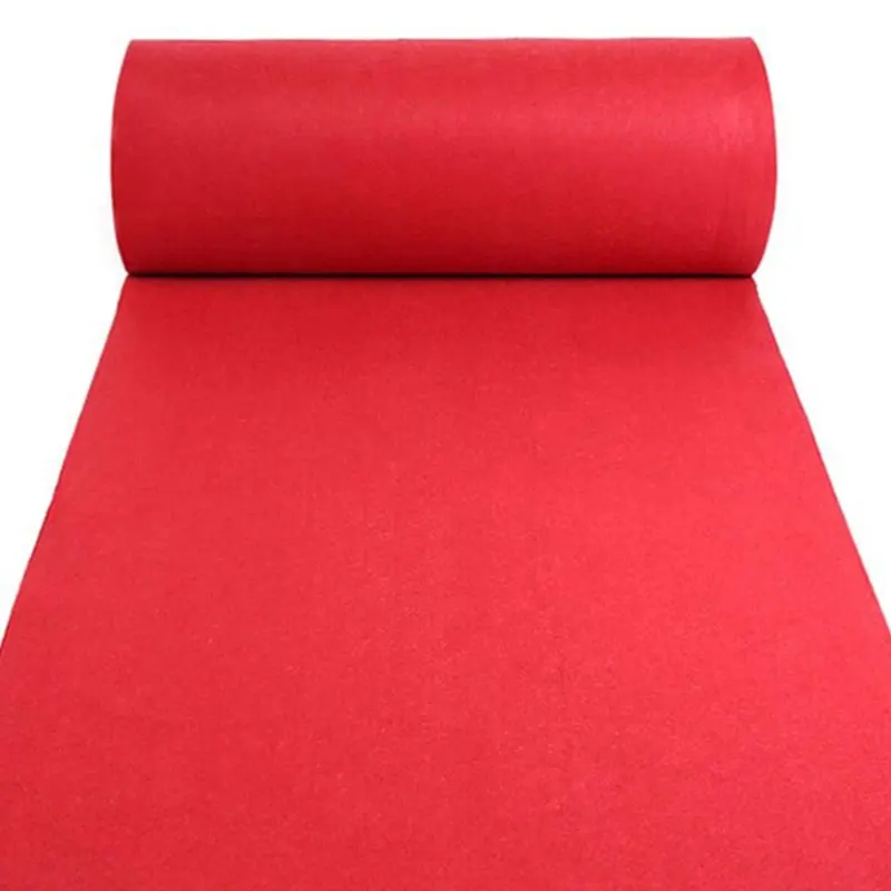 Lowest Price Felt Fabric Roll Pieces Industrial Felt Polyester Non Woven Colorful felt carpet wedding disposable red carpet