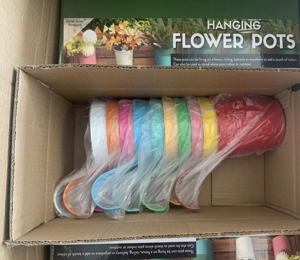 Light color series metal iron small bucket hanging flower pot custom size