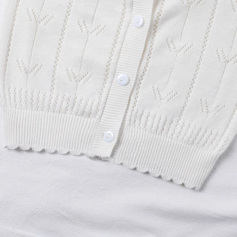 Baby Korean Knitted Cardigan Spring And Autumn Children Jacket Summer Air-Conditioned Shirt Girls Thin Sunscreen Coat