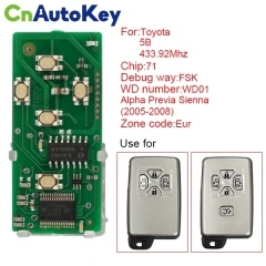 5 Button smart key  car remote control For Toyota 71 Chip 433.92Mhz FCCID:271451-6221