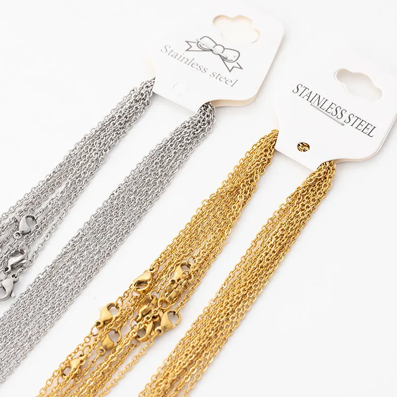 55/60cm 0.5*2mm stainless steel exquisite gold silver cheap cross chain, wholesale sales products