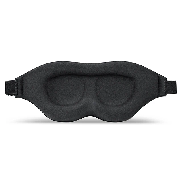 Wholesale Adjustable Travel Private Label Custom Light Block Blindfold Black 3D Contoured Memory Foam Sleeping Eye Mask