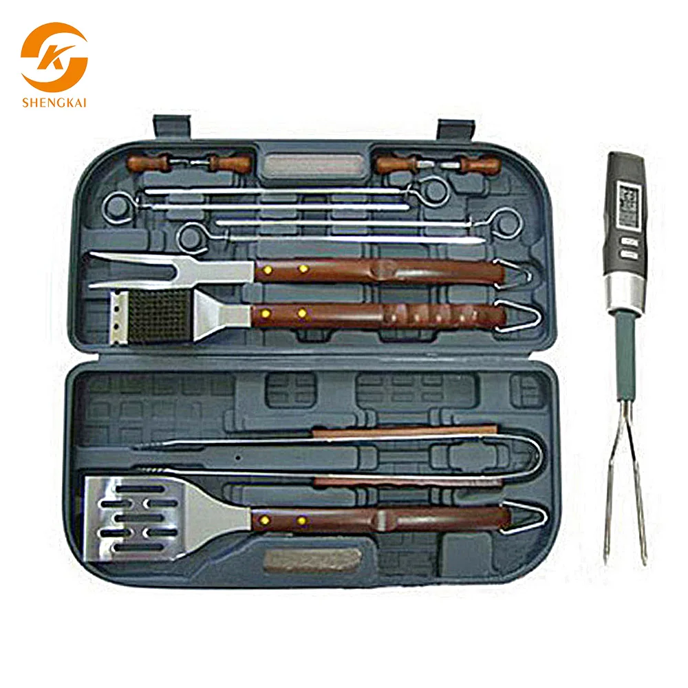 New model Gift 14PCS BBQ Set Stainless Steel Grill Accessories for gas griller