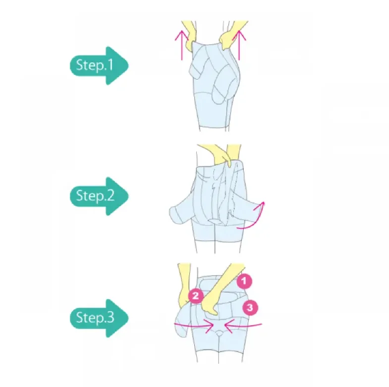 Inujirushi Postpartum Body Shaping Short High Quality Hips Shaper with Tummy Control Breathable Material Improves Posture-Step 3