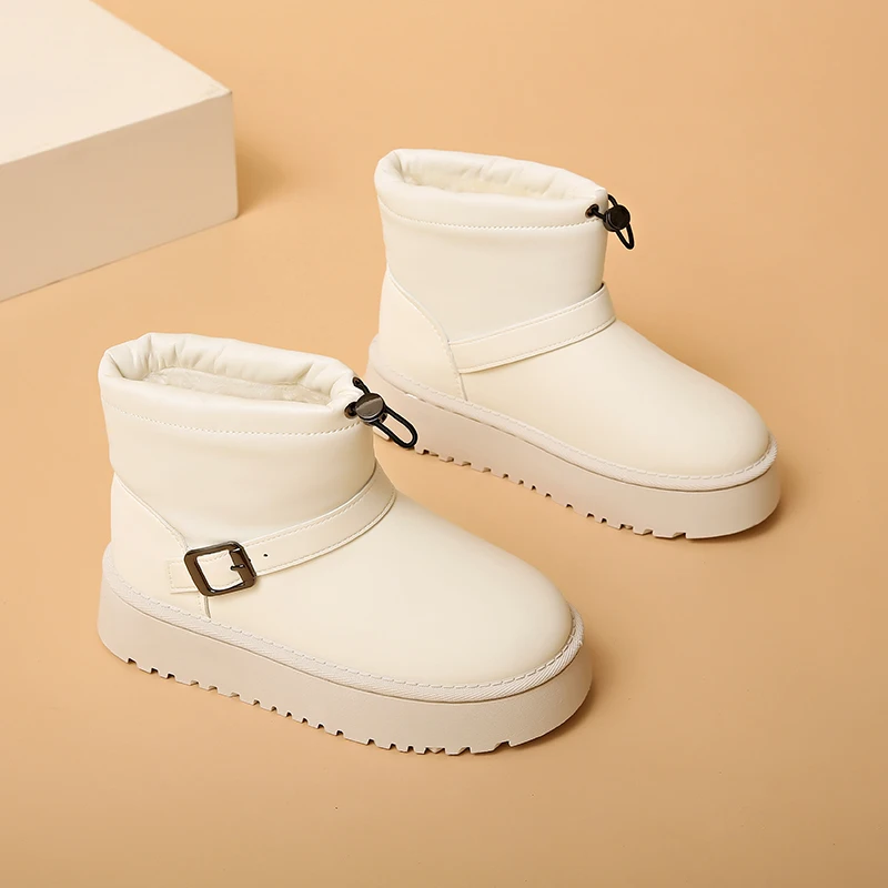 New High Quality Thick-soled Mid-calf Wear-resistant Cotton-padded Shoes Footwear Outdoor Warm Comfortable Snow Boots Women