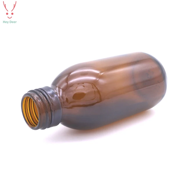 125ml Amber Round Glass Syrup Bottle with 28mm Neck