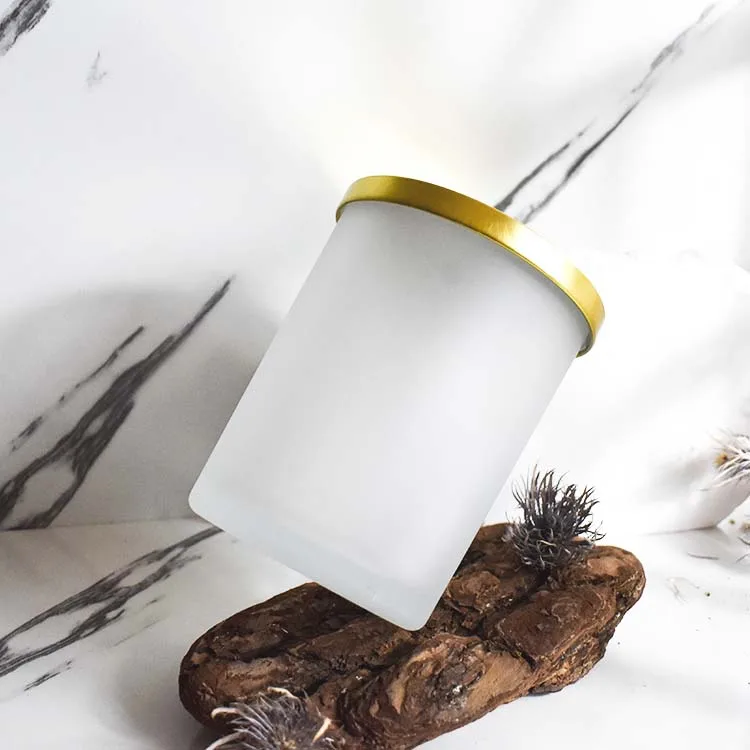 18oz big glass vessels for candles cylinder zodiac sign frosted amber aura candle vessel  round bottom with box