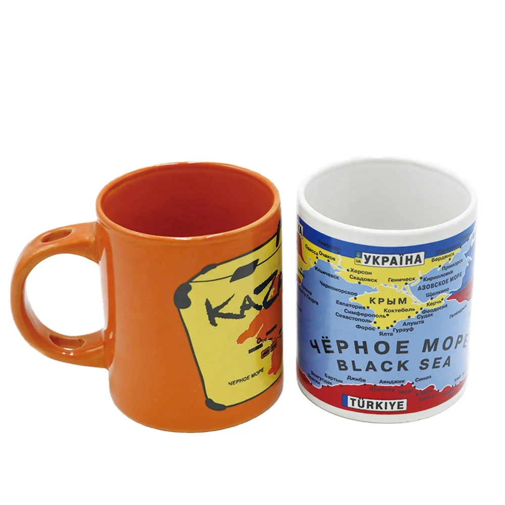 ceramic coffee cup mug gift set without lid and spoon Zhonghao supply high quality 7102 glazed decal ceramic sublimation mugs