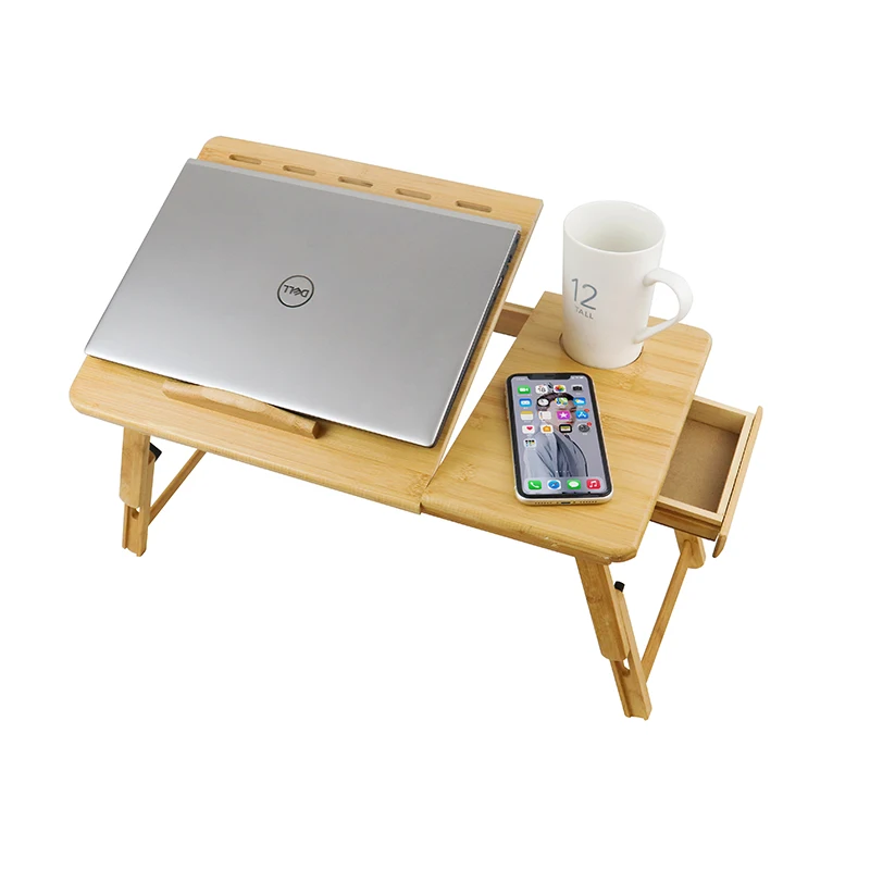 Wholesale Multifunctional Workstation Bamboo Portable Folding Laptop Table