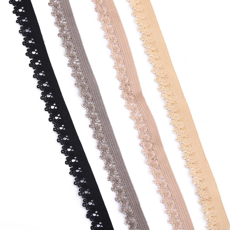 Wholesale 1.1CM Elastic High Elastic Nylon Teeth Thin Knitted Lingerie Trim Elastic Band for Women Waist Customized Underwear