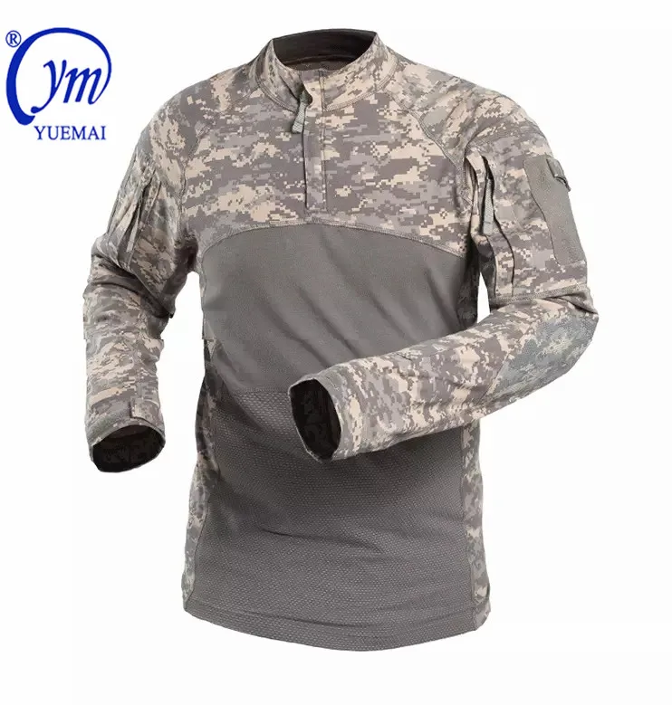 YUEMAI Tactical Tactical Plain Shirt Outdoor Camping Camouflage  Frog  Shirt Knitted Digital Desert  Uniform
