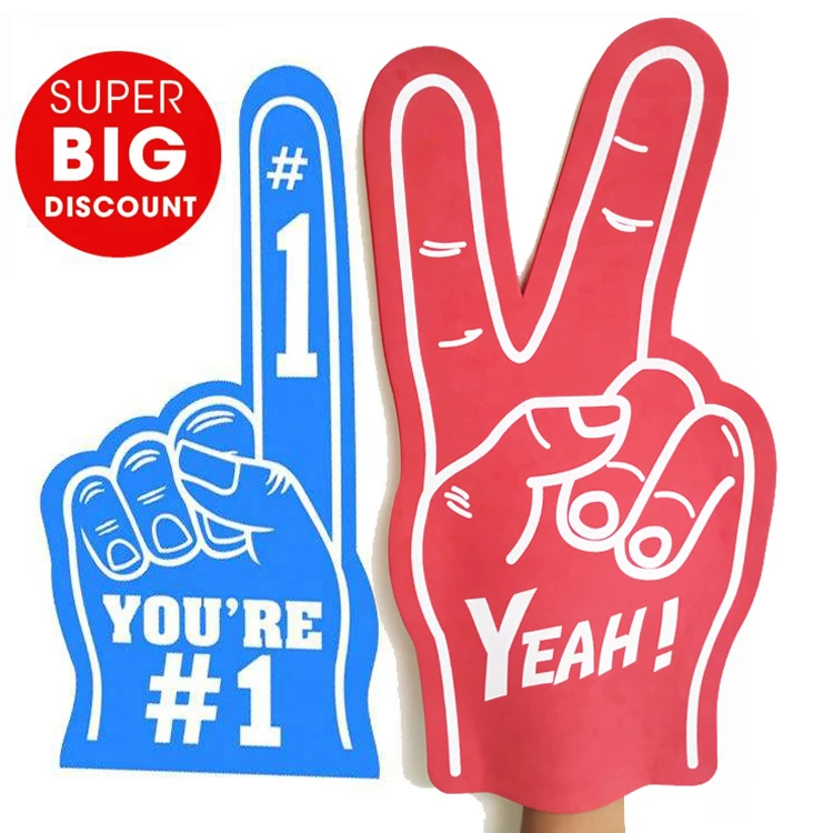 Factory custom Europe America france italian uk supporter EVA foam big hands glove french cheering Large scale sponge gloves