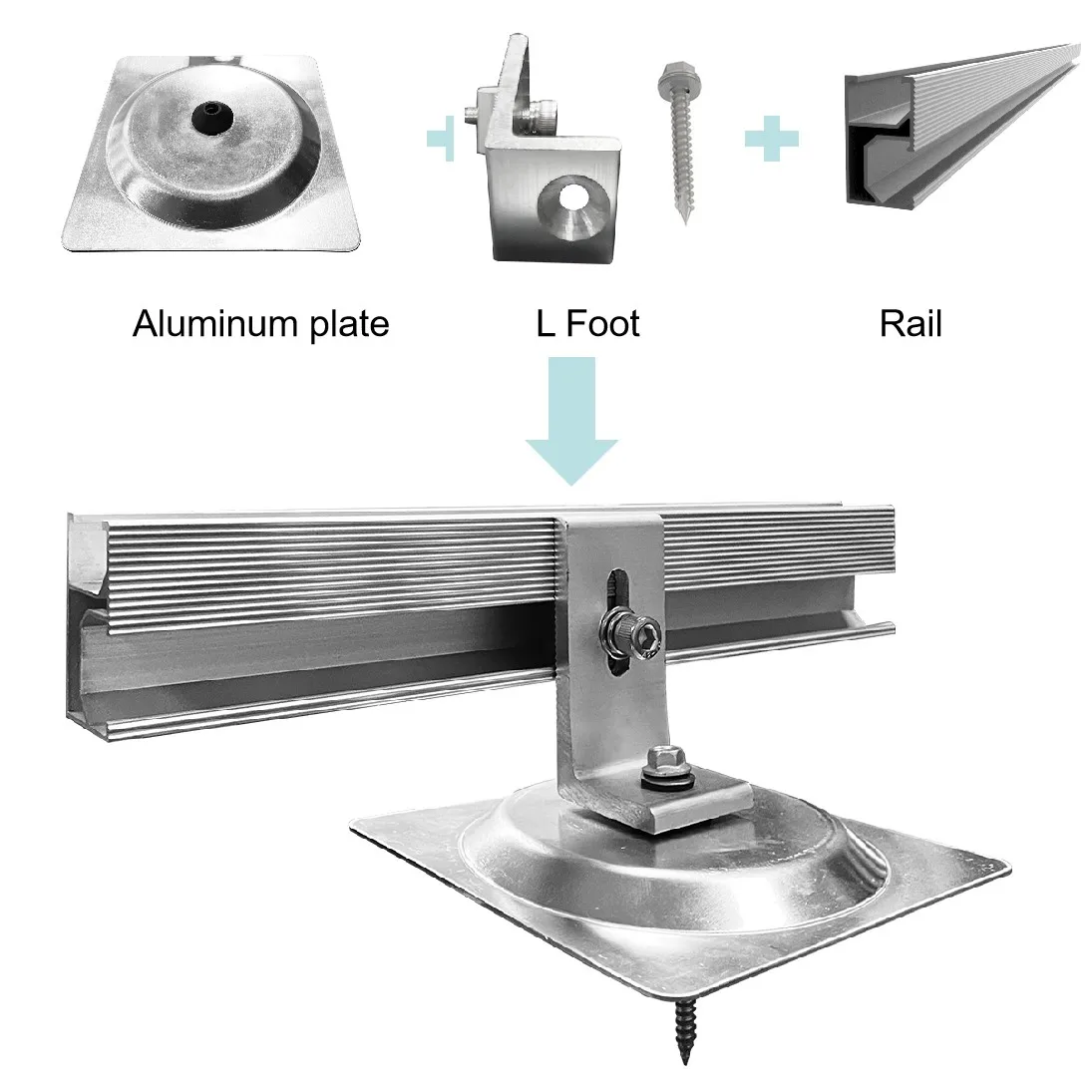 137x137mm asphalt shingle roof tile roof hook flashing solar panels mounting system