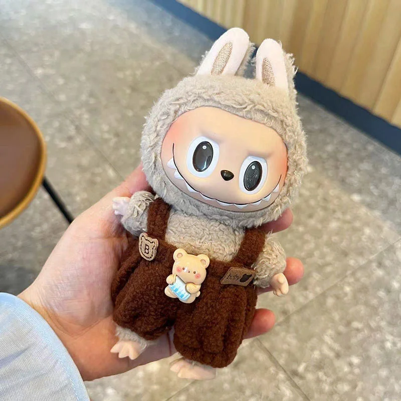 Labubu 17cm Baby Clothes Blind Box Macaron Cloth Japanese style backpack pendant kawaii labubu plush Cartoon Dress