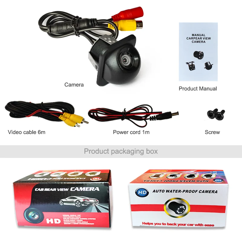 Small straw hat HD waterproof night vision reversing camera night vision car camera