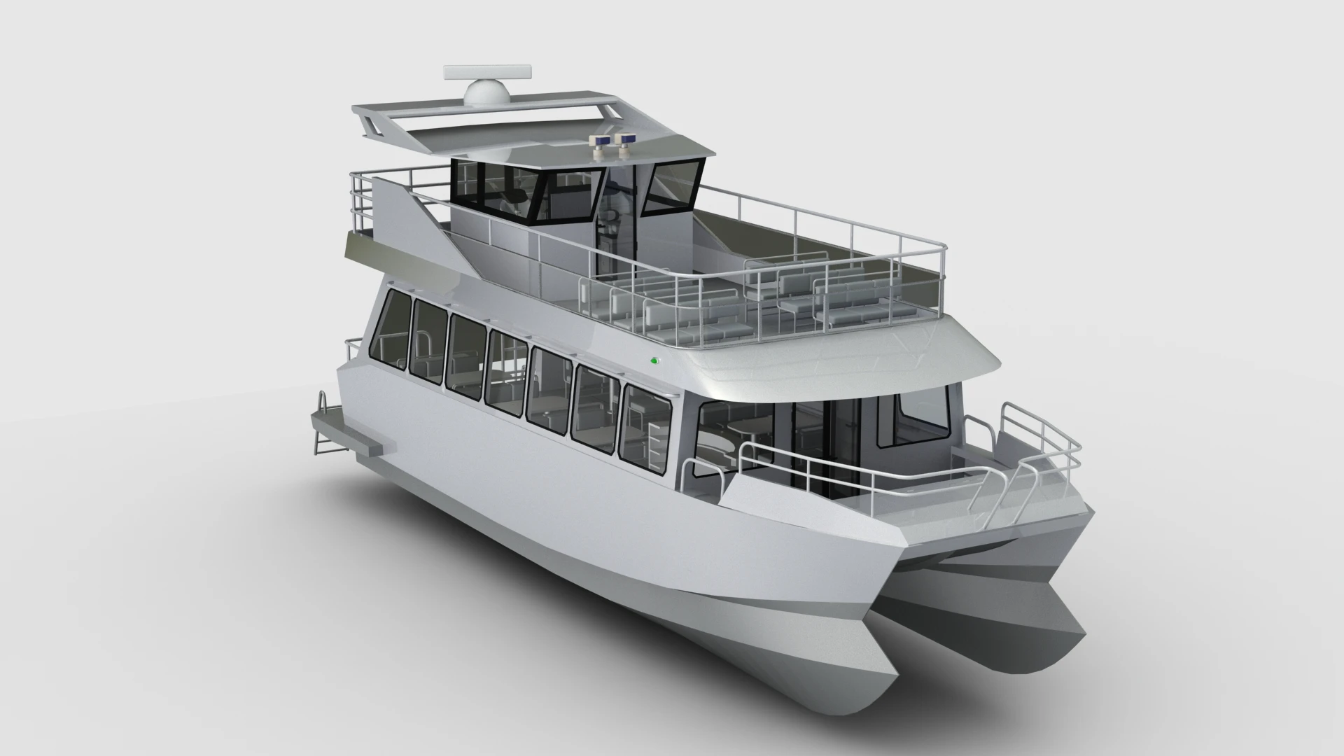 Gospel boat new style 100 passenger double-decker ferry boat with outboard engine