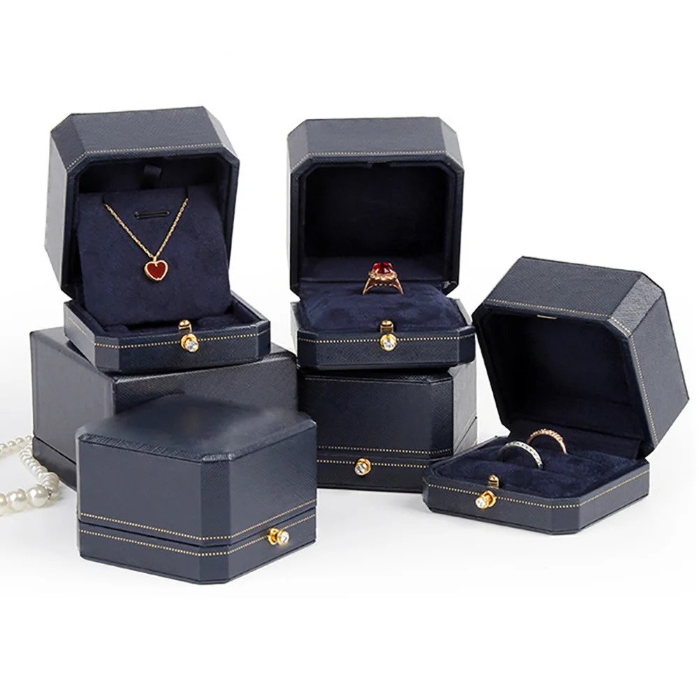 Wholesale Jewelry Polishing Cloth Custom Logo Velvet Jewelry Box Luxury Earring Bracelet Necklace Ring Box Jewelry Packaging Box